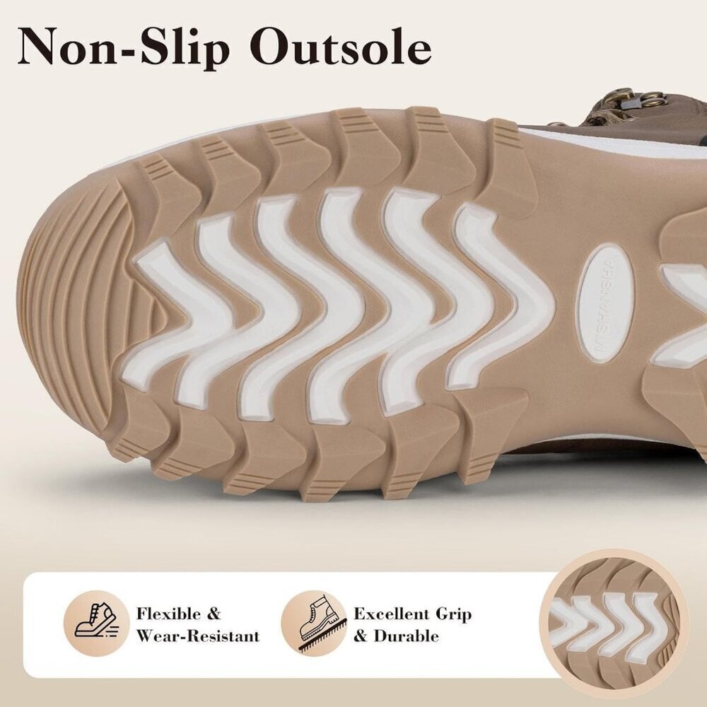 Women’s Brown Water Resistant Warm Snow Boots Fur Lined Non Slip Outdoor - Picture 6 of 7